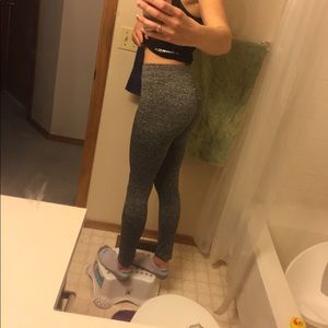 Grey cinched butt leggings
